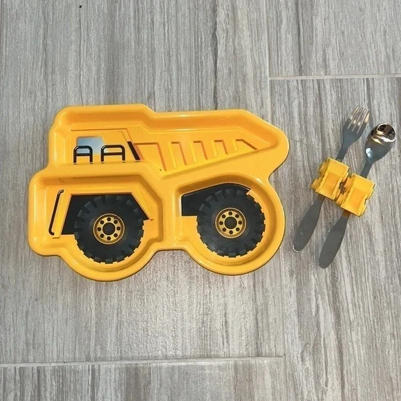 Kids plasticware, plates, forks, spoons. Construction, Cars, Paw Patrol - Picture 2 of 11